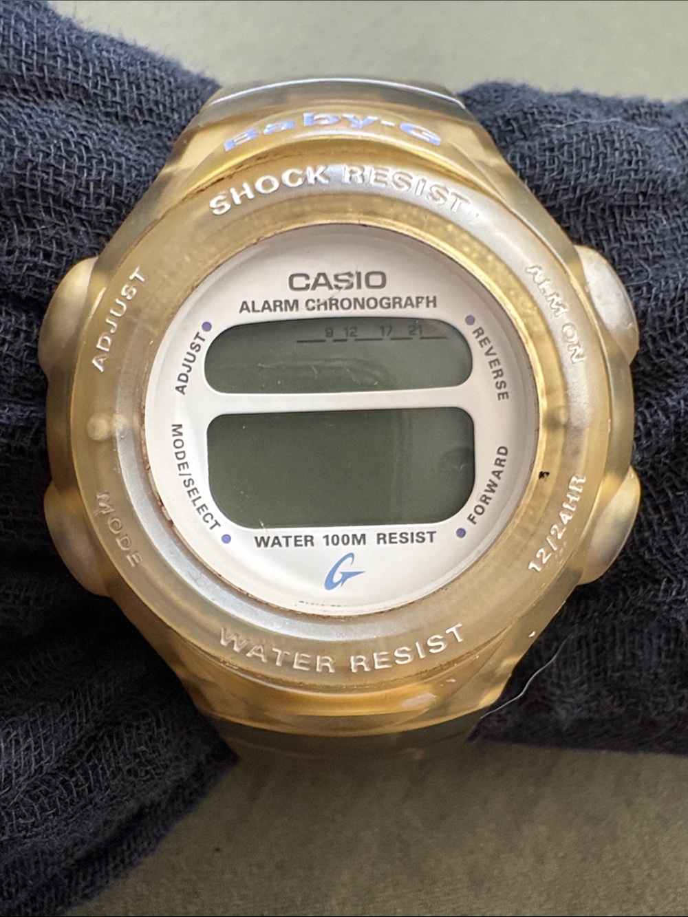 Casio Baby-G Translucent Gold Digital Alarm Chronograph Watch